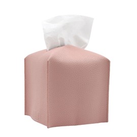 Tissue Box holder,tissue box Cover,Square Pu Leather Tissue holder,Napkin Box Holder,for Home, Hotel, Office,Vanity And Restaurant,Decorative Holder,Bathroom Vanity Countertop(Pink)