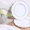 Gold Plastic Plates -Baroque White & Gold Disposable Plates for