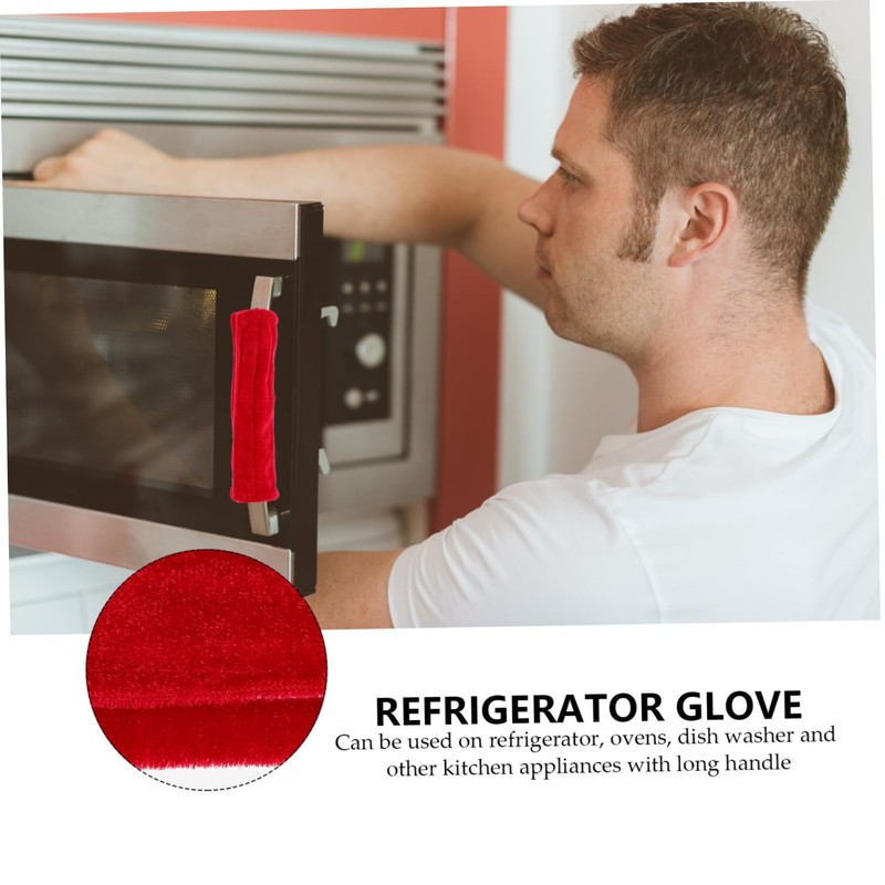 Mobestech 3pcs Refrigerator Door Handle Protector Elegant Design Prevents Stains