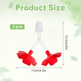 3 Pcs Floral Hummingbird Feeder Tubes and Stoppers Sets, Dual-Port Hummingbird Feeder Accessories, Hummingbirds Feeders Parts Replacement for Outdoor DIY Bird Feeders