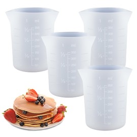 4-Piece Silicone Measuring Cup Set 350ml Silicone Chocolate Melting Cups Reusable Baking Tools Ideal for DIY Chocolate Molds
