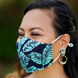 NOVICA Artisan Handmade Cotton Face Masks 3 Banana Leaf Print Adjustableear Loop Accessories Blue Turquoise Assorted Triple Layer Printed Thailand Nature ' Banana Leaves' Set of 3