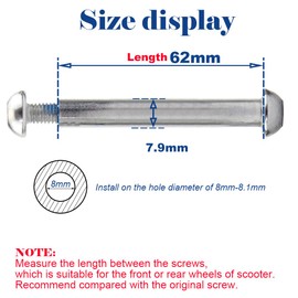 OTFAITP M8 8mm x 28mm-86mm Scooter Front Rear Axle Bolt 8.8 Grade Carbon Steel for Stunt Scooter Dash Teen/Adult Kick Scooter-800+lb Capacity