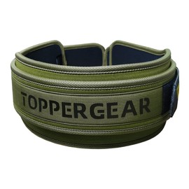 TOPPERGEAR Power Armor Belt Nylon Training Belt Double Construction Heavy Weight Compatible (S Size, Green)
