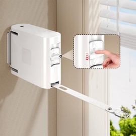 Magic Phoenix 13.9 ft TPU Retractable Clothesline for Indoor & Outdoor – Heavy‑Duty Windproof Wall‑Mounted Drying Line with Separate Hanging Holes for Faster Drying, Ideal for Home, Balcony & Garden