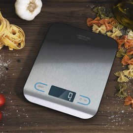 Cecotec CookControl Digital Kitchen Scale, High Precision Stainless Steel Platform, Anti-Fingerprint, Extra Flat Design, LCD Display, Maximum Capacity of 5 kg, Accuracy of 1 g