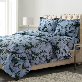 Azores Home Cotton Flannel King Duvet Cover Set, Oversized, Wrinkle Resistant, Soft Touch, Includes One Duvet Cover and Two Sham Pillowcases, 170GSM, Celina Floral/Multicolor