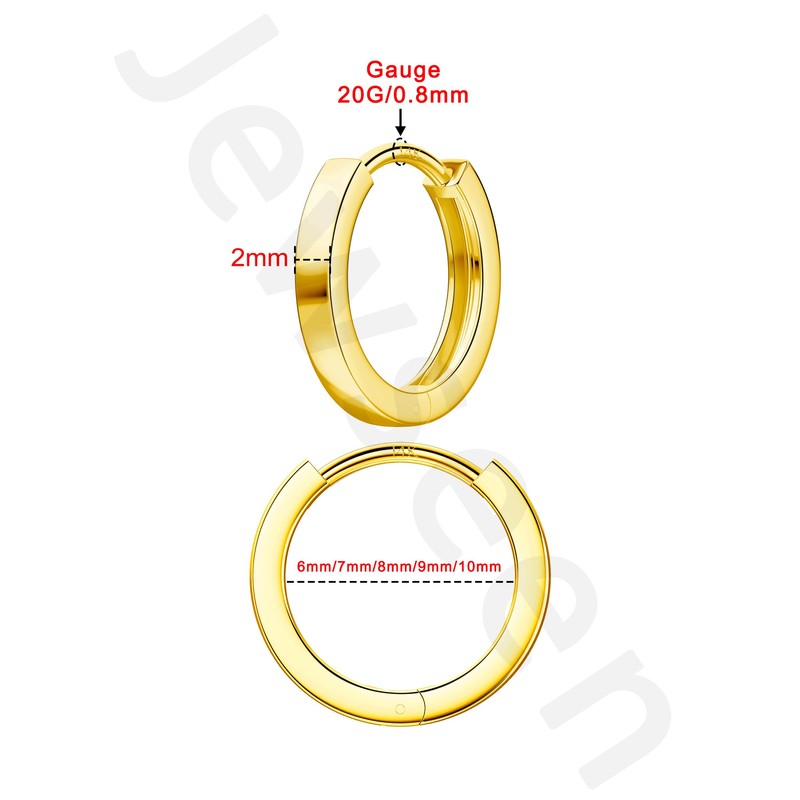 Jewseen 14K Gold Huggie Earrings Tiny Hoop Earrings 20G Lightweight
