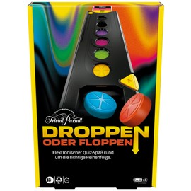 Hasbro Gaming Droppen oder Floppen, elektronisches Partyspiel von den Machern von Trivial Pursuit - Deutsche Version, schneller Spielverlauf für viel Action