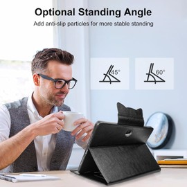 for Honor Pad 9 12.1 inch Case with Screen Protector PU Leather with Pencil Holder Stand Full Shockproof Protective Tablet case Covers - Black