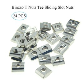 Binzzo Tuercas de ranura deslizante T Nuts Serie 30 M6 Rosca Slide en pre-ensamblaje para marco de extrusiones de aluminio de 30 x 30 con perfil 3030 Sereis ranura de 8 mm para router CNC Router Build Rail impresora 3D 24pcs
