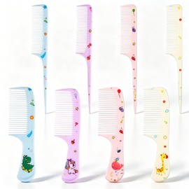 2Pcs Baby Hair Comb, Kids Hair Brush Set for Girls Boys, Cute Hair Comb Set Toddler Hair Brush, Mini Comb Rat Tail Hair Styling for Toddler Child's Hair Travel Hair Brush (Style D)