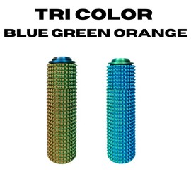 Prickly Spinny Click | Pain Stimming Fidget Toy | Spiky Clicky Spinner | Sensory Tactile Stim Stick:_Blue Green Orange TriColor_1/2