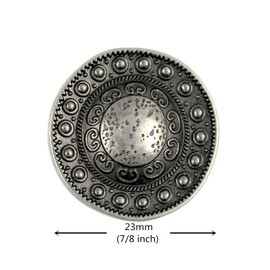 Bezelry 10 Pieces Beads Around The Dome Metal Shank Buttons. 23mm (7/8 inch) (Gray Silver)