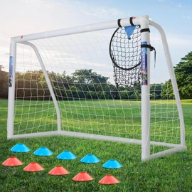Hokicyos Soccer Goal for Backyard 6×4, 8×6 and 10×6.5 Soccer Goals with Soccer Target Net and Mark Cones, Weatherproof Soccer Goals with One Carry Bag and Net for Adults' Practice or Training