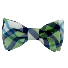 Huxley & Kent Bow Tie for Pets | Lime Madras (Large) | Easter Bow Tie Collar Attachment | Fun Bow Ties for Dogs & Cats | Cute, Comfortable, and Durable | H&K Bow Tie