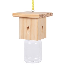 1 PCS Wood Carpenter Bee Trap for Outside - Best Bee Trap - Nature Hanging Carpenter Bee Traps Plastic Jar Outdoor - Insect Traps