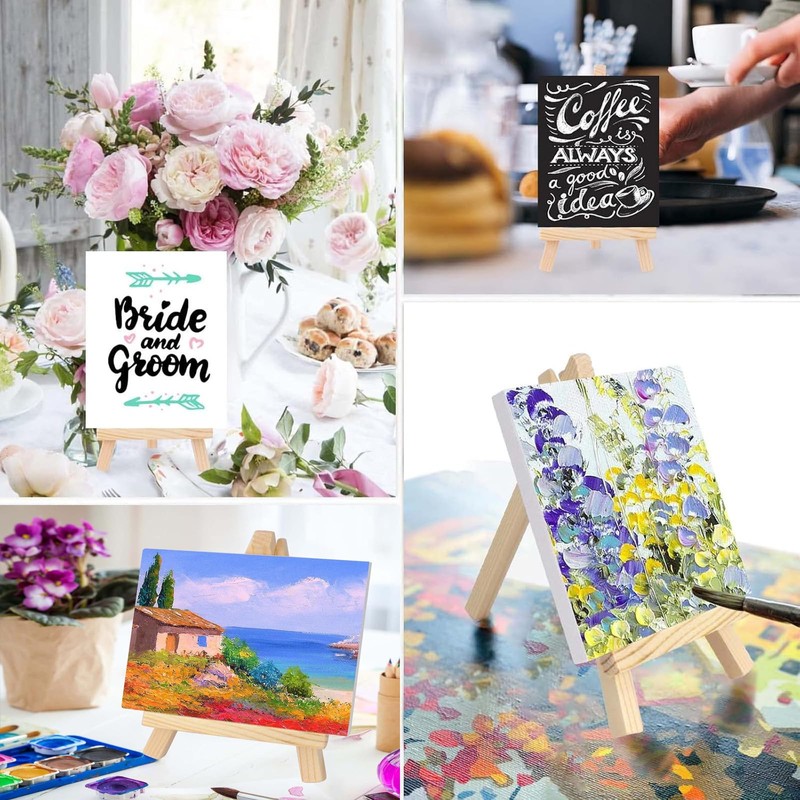 Mini Canvas with Easel, Pack of 6 Mini Canvases with