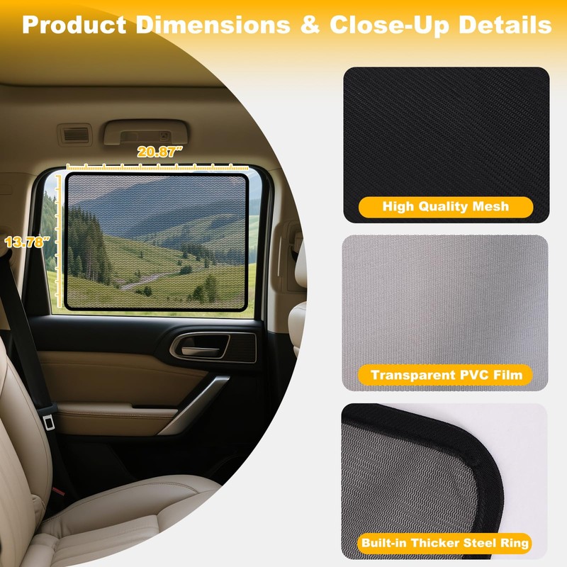Sonnenschutz Auto Baby,Sonnenschutz Auto Seitenscheib,Autofenster Frontscheibe Verdunkeln Transparenz,Universelle Seiten Heckscheibe