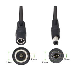 CERRXIAN 5.5/2.1MM 12V DC Power Splitter Cable 1 Female to 2 Male Connectors CCTV DC Power Splitter 1 Female to 2 Male Splitter Cable（0.3M）