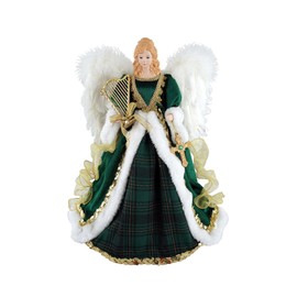 Santa's Workshop 3005 Irish Angel Treetopper, 16", Multi