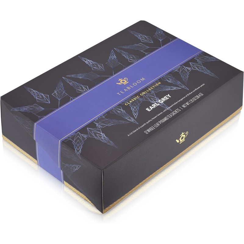 Teabloom Caja de presentación de té Earl Grey en forma