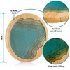 Round Ocean Wave Epoxy Resin and Bamboo Coaster Drink Mat