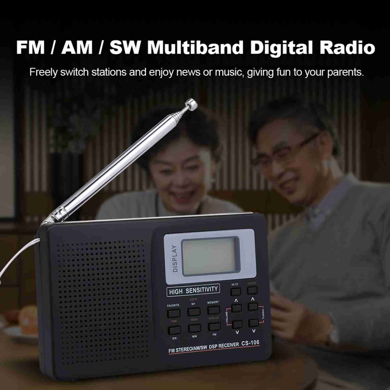 Portable Radio AM FM SW Multiband Digital Display Short Wave