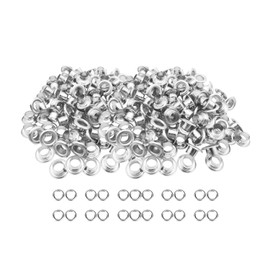 100 x 4mm Silver Eyelet with Bronze Inner Hole for Clothes and Leather Crafts - Grommets for Adding Ribbons, Fabric in Art and Sewing Projects - Ideal for Bags, Scrapbooking, and Clothing Repair