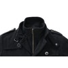 wantdo Men's Wool Melton Walking Coat Windproof Jacket Overcoat Black