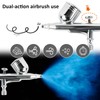 Professional Dual-Action Airbrush Kit, 0.2/0.3/0.5mm Nozzles, Gravity Feed Spray Gun