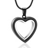 Cremation Jewelry Glass Heart Urn Necklace for Ashes Stainless Steel