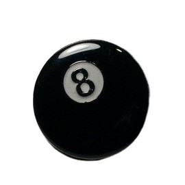 Metal Enamel Pin Badge Black Pool Ball (8 Ball)