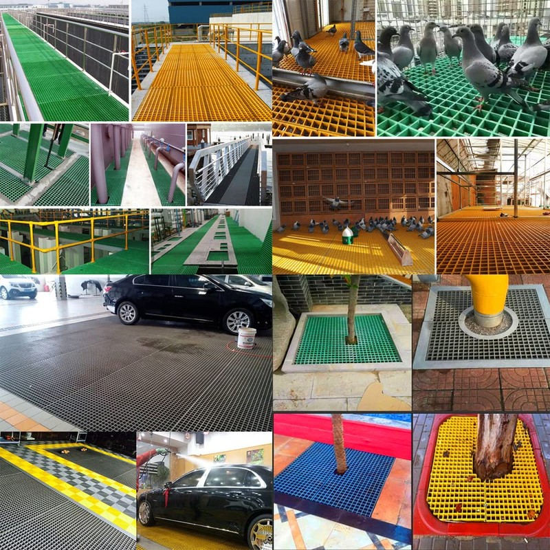 EQCOTWEA Floor Grating Fiberglass Car Wash Grille FRP Grating Tree