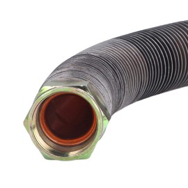 Air Compressor Discharge Tube, 25mm Diameter, Aluminum Alloy with Brass Plating, M27x1.5mm Thread, High Pressure Pump Head Connecting Exhaust Pipe