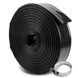 XtremepowerUS 2" x 100' Pool Backwash Hose, Pool Drain Hose, Sump Pump Discharge, Inground Draining, Filter Pump Water Drainage, Lay Flat, Clamp