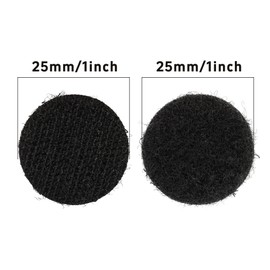 Runseaway 40 Pairs 1 Inch Round Hook and Loop Dots, Double Sided Self Adhesive Tape, Black Nylon Sticky Fasteners for Home, Office, Wall Decor, Carpet Gripper, DIY Projects