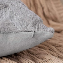 MIULEE Set of 2 Wool Cushion Covers, Sofa Cushion Covers, Decorative Cushion, Wave Polyester Cushion Covers, Couch Cushion, Soft Cushion Cover, Decorative Cushion Cover, Hidden Zip, Living Room and