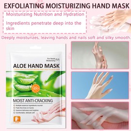 JunKuJK 6PCS Hand Masks,Hydrating Hand Masks Moisturizing Gloves Overnight for Dry Cracked Hands,Daily Hand Care Hand Masks Gift Set for Women and Men J