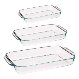 Pyr-O-Rey Refractario 3 Piezas Pyr-o-rey Bandejas Para Servir Hornear