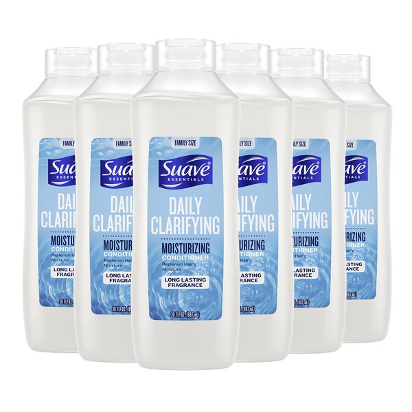 Suave Essentials Anti Residue Conditioner Cleansing Conditioner Daily Clarifying Conditioner That Removes Excess Oil Build-Up & Residue 30 oz, Pack of 6