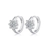 Reffeer Solid 925 Sterling Silver CZ Flower Hoop Earrings Huggie