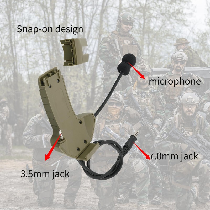 Hearangel Boom Microphone/Ken 2 Pin PTT Kit Compatible with Walker