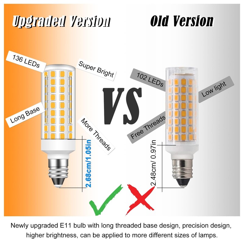 TZHILAN JDE11 Led Bulbs, 120V 50W Halogen Equivalent Dimmable,T3 T4