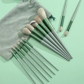 13종 메이크업 브러쉬 파우치세트 화장품 화장도구 [그린] 13-Piece Makeup Brush Pouch Set Cosmetics Makeup Tools [Green]