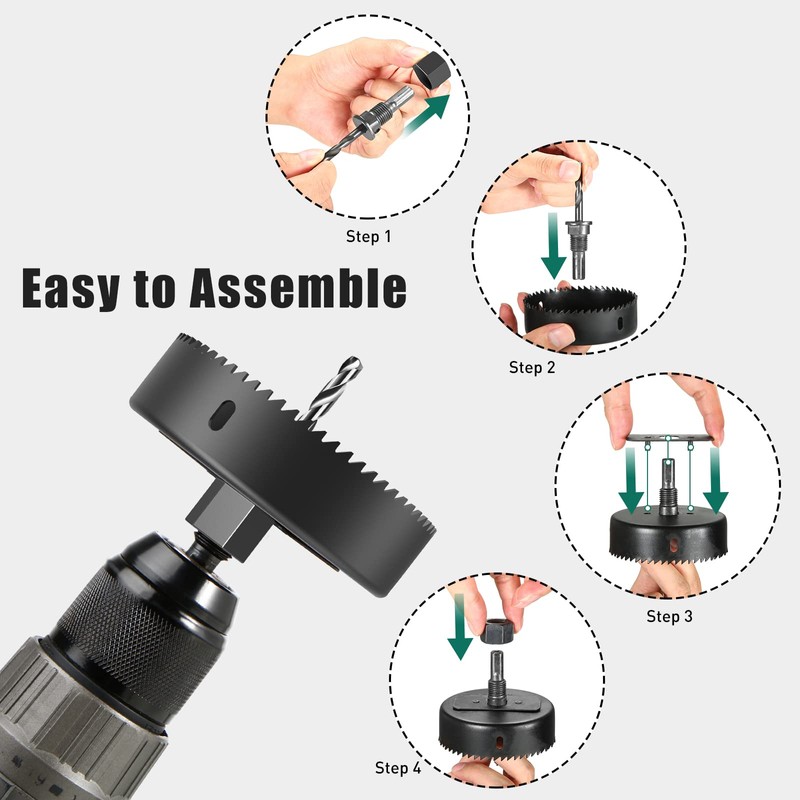 HYCHIKA Hole Saw Set with Case, 19 Pieces Hole Saw