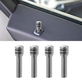 HEVLE Car Door Lock Knobs - 4PCS Vehicle Lift Bolt, Aluminum Alloy Cover Decor, 0.47" x 1.93" Automotive Switches, Universal Accessories Safety Pin (Gray)