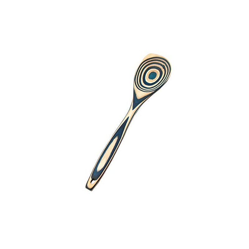 Island Bamboo Pakkawood 12-Inch Corner Spoon, Blue