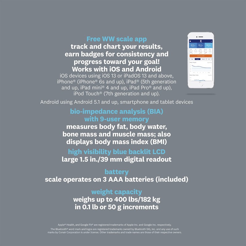 Weight Watchers Scales by Conair Smart Scale for Body Weight,