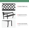 Garden Bench,Outdoor Benches,Iron Steel Frame Patio Bench with Mesh Pattern